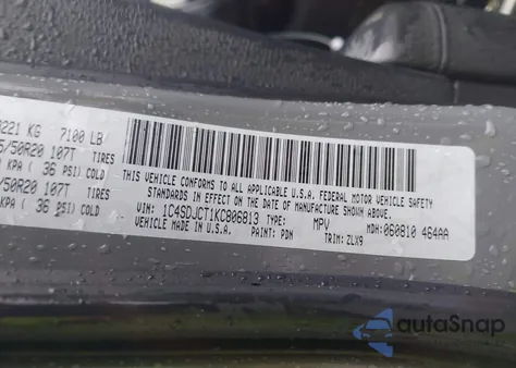 2019 Dodge Durango R/T Awd from USA, damaged, VIN 1C4SDJCT1KC806813